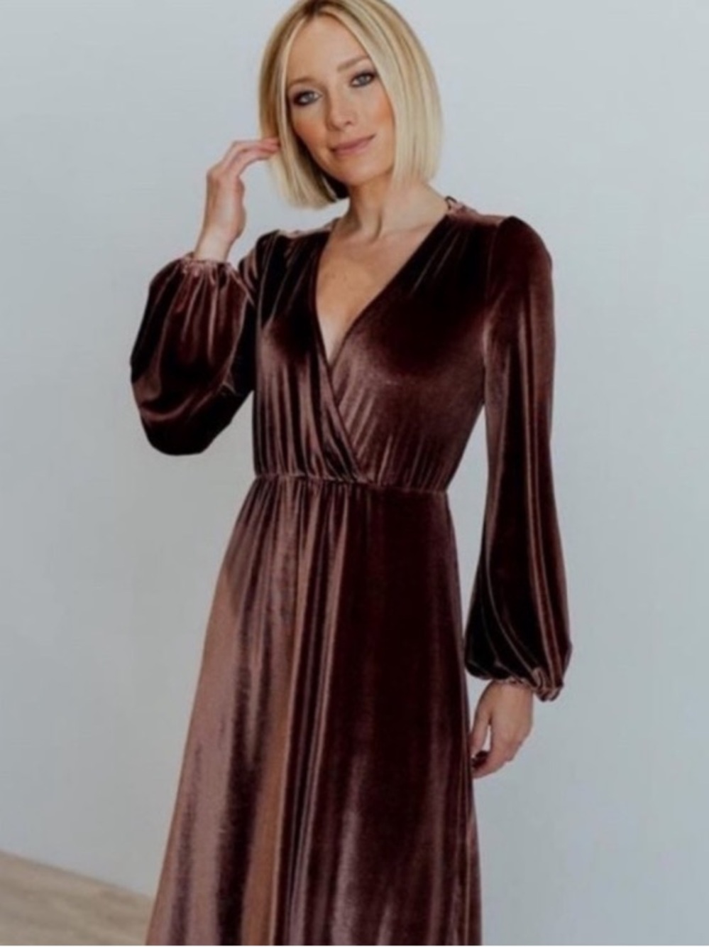 Baltic Born Sadie Rosewood Velvet Maxi Dress Size - XL Like-New EUC